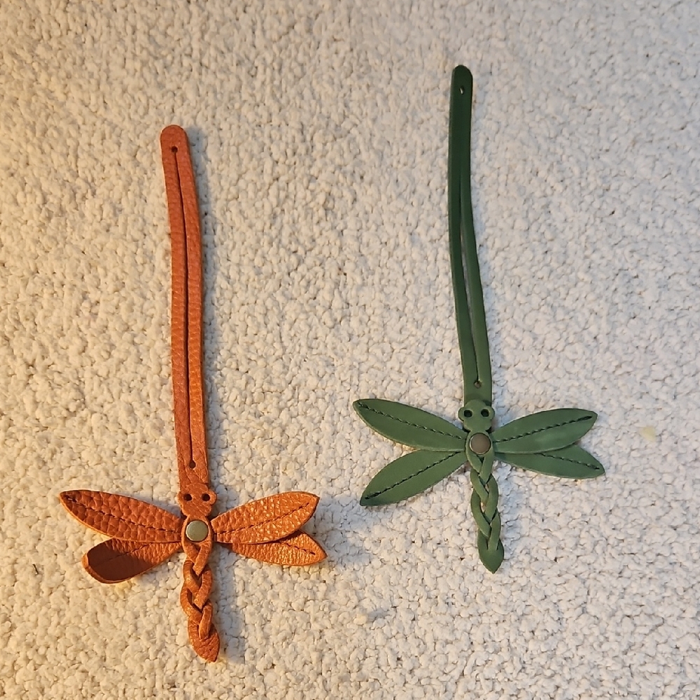 Portland Leather Dragonfly Purse Charms- Koi and Mint Green